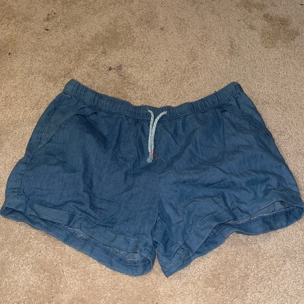 Baggy, blue wonder nation shorts with drawstring waist